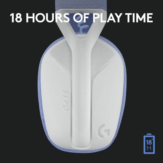 Logitech G435 Lightspeed Ασύρματο Over Ear Gaming Headset Λευκό (981-001074)