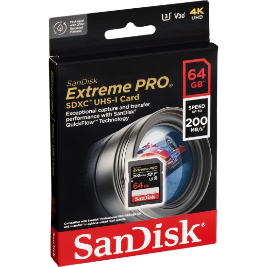 SanDisk 64GB Extreme PRO SDHC UHS-I Memory Card (SDSDXXO-064G-GN4IN)