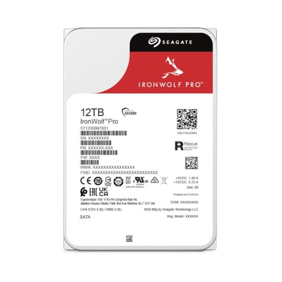 Seagate IronWolf Pro 12TB 256MB Cache για NAS (ST12000NT001)