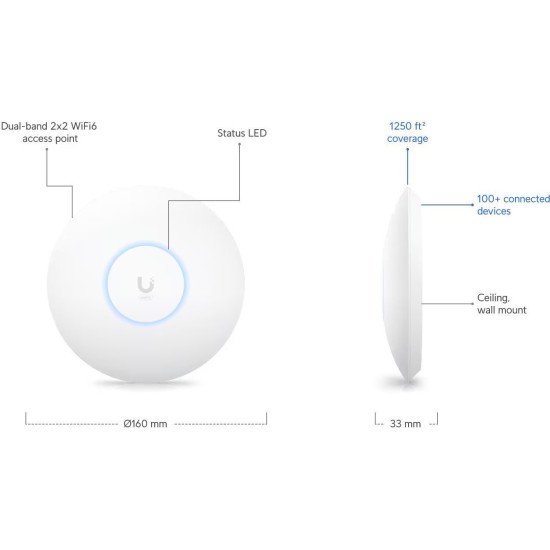 Ubiquiti U6+ Access Point Wi-Fi 6 Dual Band (U6+)