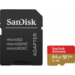 Sandisk Extreme microSDXC 64GB Class 10 U3 V30 A2 with Adapter Mobile (SDSQXAH-064G-GN6MA)