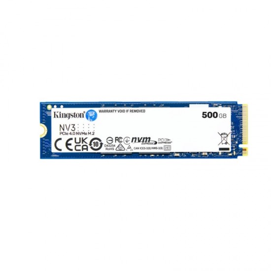 Kingston NV3 SSD 500GB M.2 NVMe PCI Express 4.0 (SNV3S/500G) Kingston NV3 SSD 500GB M.2 NVMe PCI Express 4.0 (SNV3S/500G)