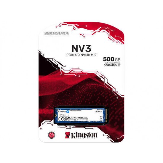 Kingston NV3 SSD 500GB M.2 NVMe PCI Express 4.0 (SNV3S/500G) Kingston NV3 SSD 500GB M.2 NVMe PCI Express 4.0 (SNV3S/500G)
