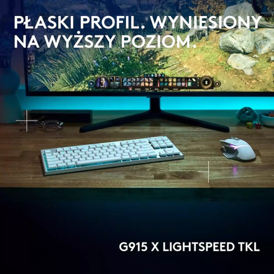Ασύρματο Gaming Πληκτρολόγιο Logitech G915 X Lightspeed TKL Λευκό Tactile Switch (920-012737)