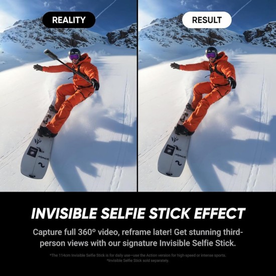 Action Camera Insta360 X5 360° Μαύρο