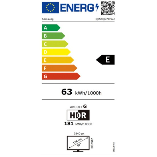 TV Samsung Neo QLED QN70F  55" HDR (QE55QN70FAUXXH)