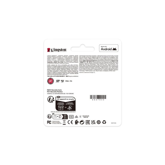 Κάρτα Μνήμης Kingston Canvas Select Plus microSDXC 64GB with Adapter (SDCS3/64GB)