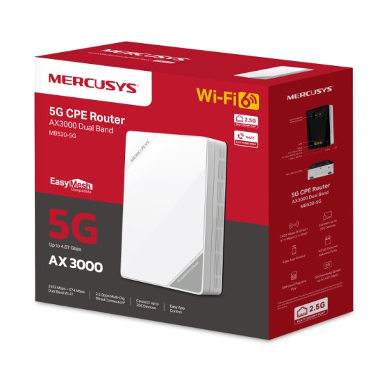 Ασύρματο Router Mercusys MB520-5G Wi-Fi 6 (MB520-5G)
