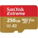 Sandisk Extreme microSDXC 256GB Class 10 U3 V30 A2 with Adapter Mobile (SDSQXAV-256G-GN6MA)