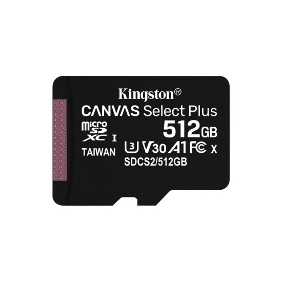 Κάρτα Μνήμης Kingston Canvas Select Plus microSDXC 512GB with Adapter (SDCS3/512GB)