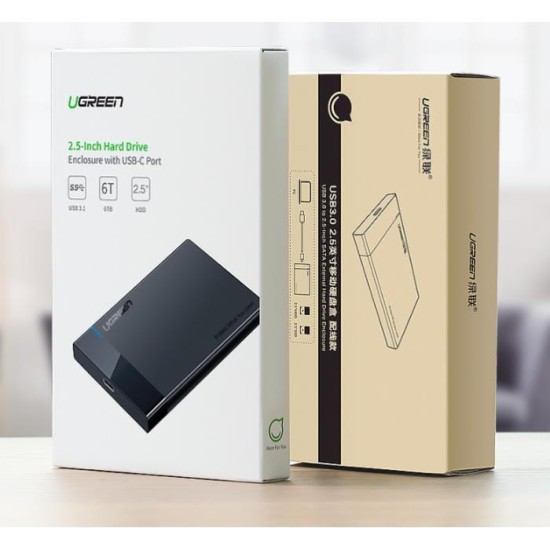 Θήκη για Σκληρό Δίσκο Ugreen 2.5" SATA III με σύνδεση USB 3.1 Type-C (US221)