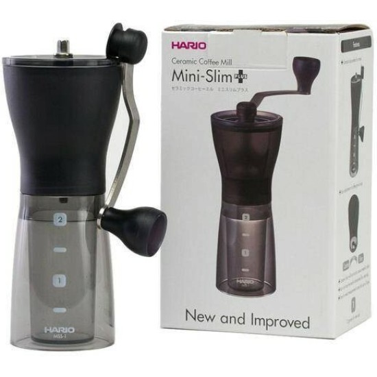 Χειροκίνητος Μύλος Άλεσης Καφέ Hario Ceramic Mini-Slim Plus Μαύρο (MSS-1DTB)