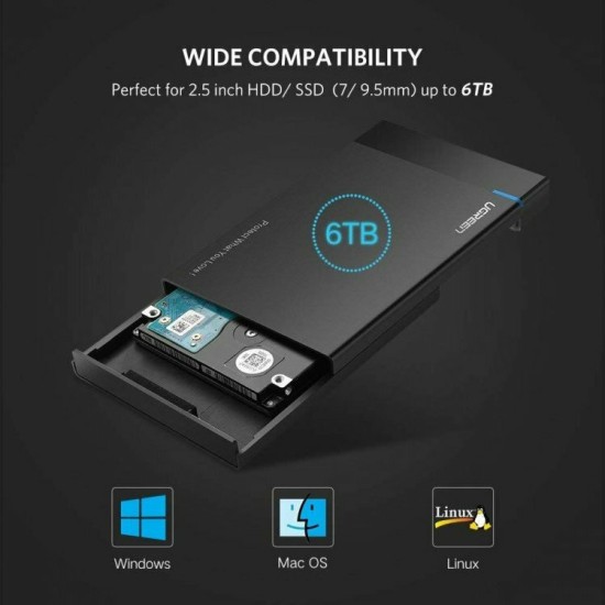Θήκη για Σκληρό Δίσκο Ugreen 2.5" SATA III με σύνδεση USB 3.1 Type-C (US221)