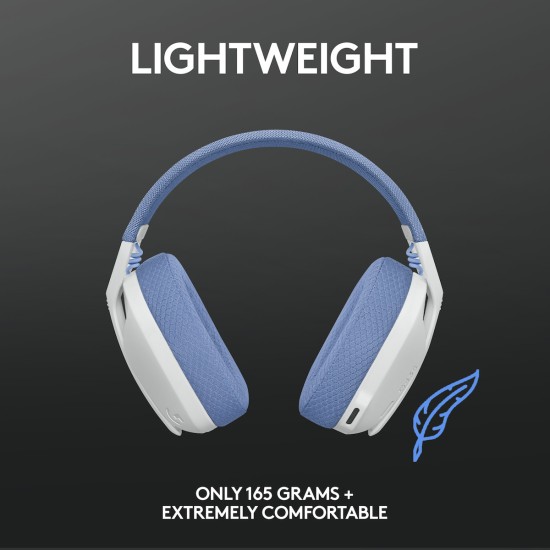 Logitech G435 Lightspeed Ασύρματο Over Ear Gaming Headset Λευκό (981-001074)