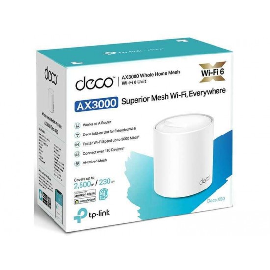 TP-LINK Deco X50 v1 WiFi Mesh Network Access Point Wi-Fi 6 Dual Band 2.4 & 5GHz (Deco X50 v.1.0)