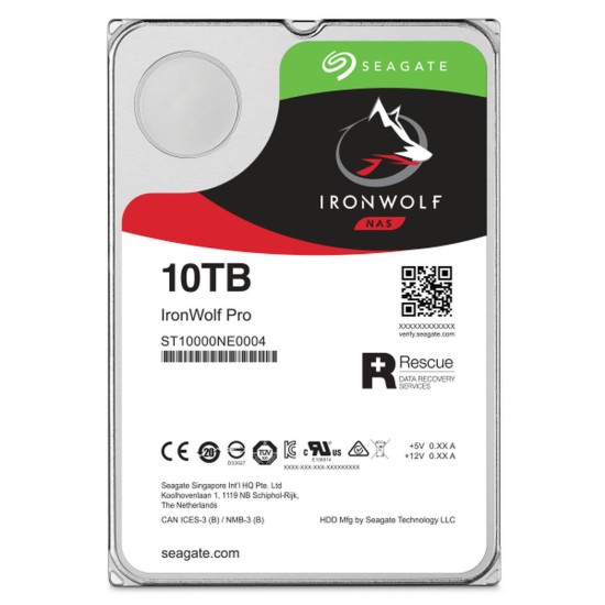 Seagate IronWolf Pro 10TB 256MB Cache για NAS (ST10000NT001)