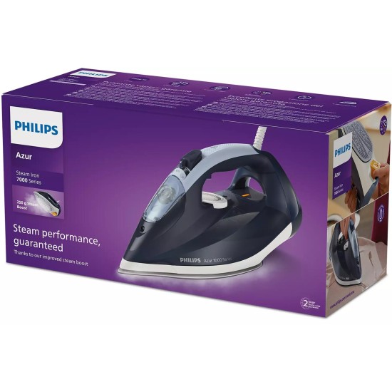 Philips Σίδερο Ατμού 2800W με Κεραμική Πλάκα και Συνεχόμενη Παροχή Ατμού Blue (DST7030/20)