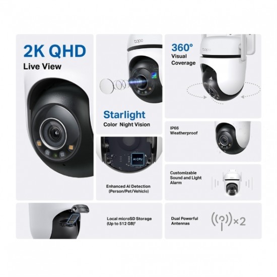TP-LINK IP Wi-Fi Κάμερα Full HD+ Αδιάβροχη Tapo C520WS (Tapo C520WS)