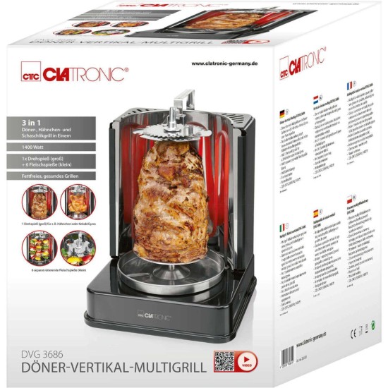 Ηλεκτρικό Grill Clatronic DVG 3686 1400W