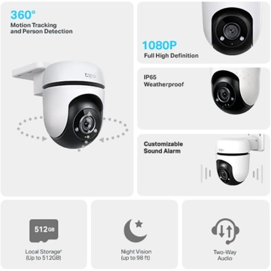 TP-LINK IP Wi-Fi Κάμερα Full HD Αδιάβροχη Tapo C500 v2 (Tapo C500)