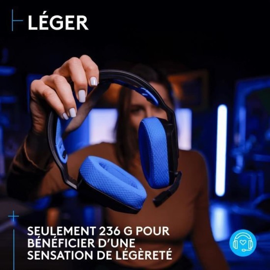 Gaming Headset Ασύρματο Logitech G535 Blue Black (939-002219)