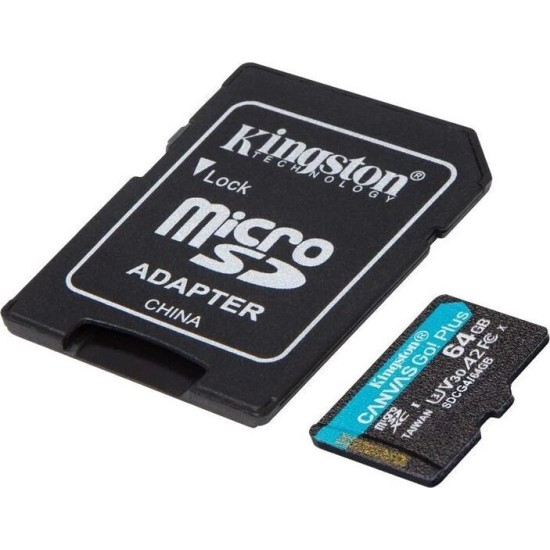 Κάρτα Μνήμης Kingston Canvas Go Plus microSDXC 64GB with Adapter (SDCG4/64GB)