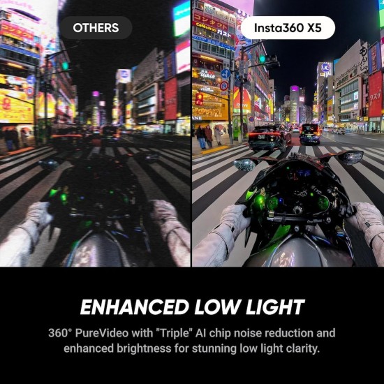 Action Camera Insta360 X5 360° Μαύρο