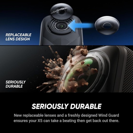 Action Camera Insta360 X5 360° Μαύρο