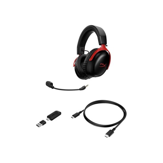 Gaming Headset HyperX Cloud III S Wireless Μαύρο / Κόκκινο (A59Z0AA)