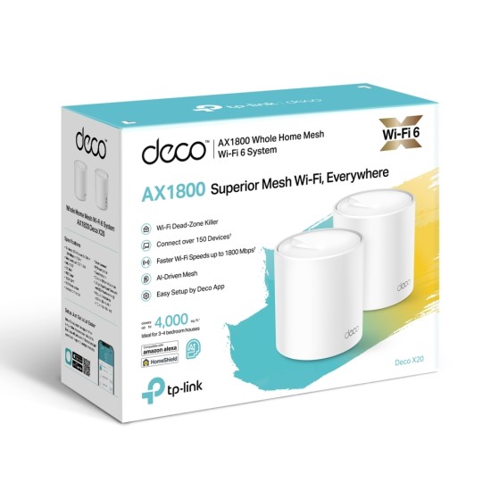 TP-LINK Deco X20 v3 Access Point Wi-Fi 6 Dual Band 2-pack