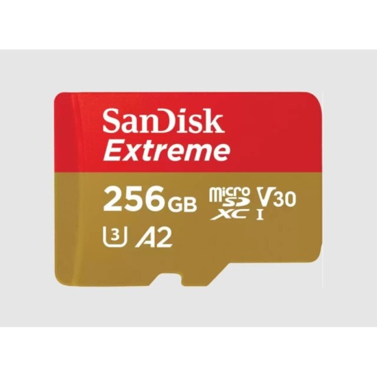 Sandisk Extreme microSDXC 256GB Class 10 U3 V30 A2 with Adapter Mobile (SDSQXAV-256G-GN6MA)