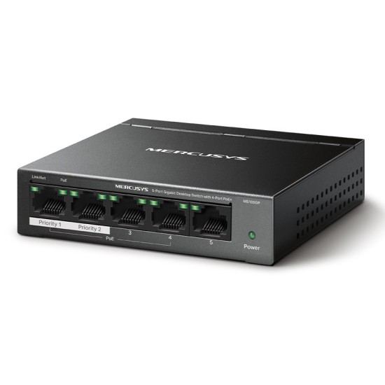  Switch Mercusys MS105GP v1 Unmanaged L2 PoE+ (MS105GP)
