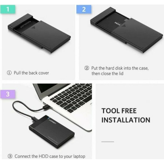 Θήκη για Σκληρό Δίσκο Ugreen 2.5" SATA III με σύνδεση USB 3.1 Type-C (US221)