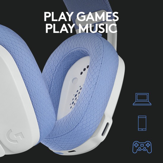 Logitech G435 Lightspeed Ασύρματο Over Ear Gaming Headset Λευκό (981-001074)