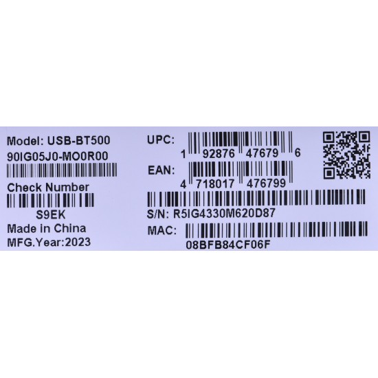 Bluetooth Adapter Asus USB-BT500 5.0 (90IG05J0-MO0R00)