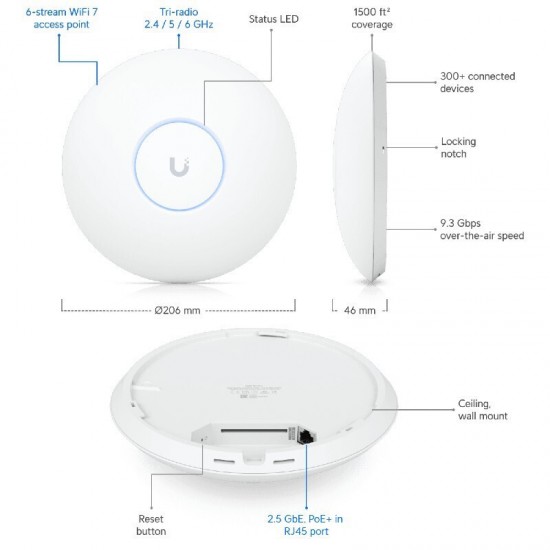 Ubiquiti UniFi U7 Pro Access Point Wi-Fi 7 Dual Band (U7-PRO)