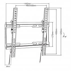 Βάση Τηλεόρασης Τοίχου Maclean Energy MC-412 έως 70" και 45kg