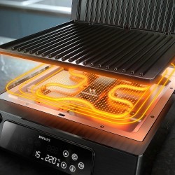 Τοστιέρα Γκριλιέρα Philips 2200W Μαύρη (HD6307/70)