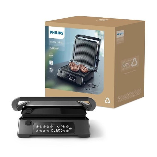 Τοστιέρα Γκριλιέρα Philips 2200W Μαύρη (HD6307/70)