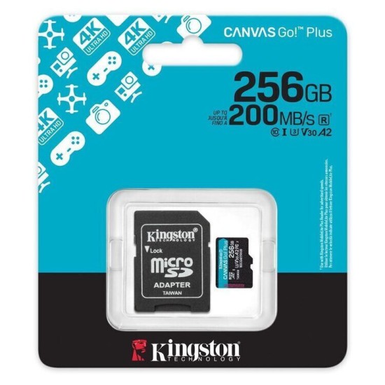 Κάρτα Μνήμης Kingston Canvas Go Plus microSDXC 256GB with Adapter (SDCG4/256GB)