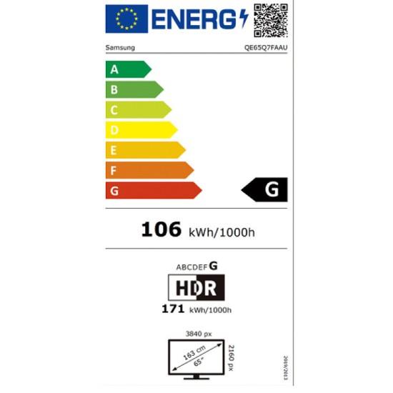 Samsung Smart TV QLED 4K 65" UHD HDR 2025 (QE65Q7FAAUXXH)