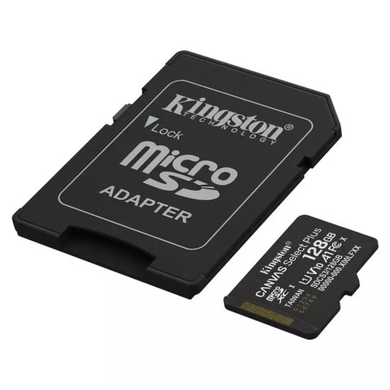 Κάρτα Μνήμης Kingston Canvas Select Plus microSDXC 128GB with Adapter (SDCS3/128GB)