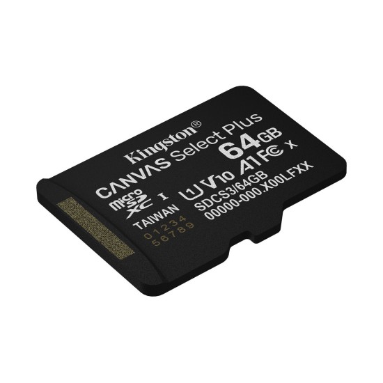 Κάρτα Μνήμης Kingston Canvas Select Plus microSDXC 64GB with Adapter (SDCS3/64GB)