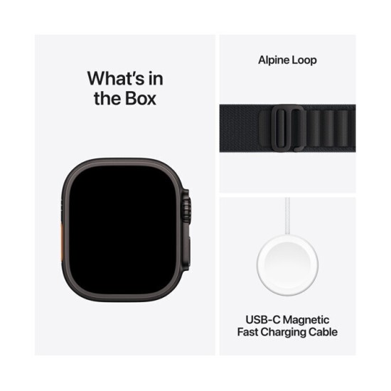 Apple Watch Ultra 3 49mm Black Titanium Case with Black Alpine Loop