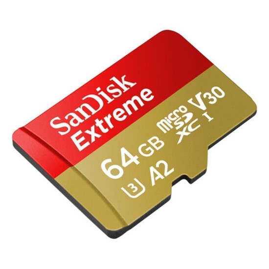 Sandisk Extreme microSDXC 64GB Class 10 U3 V30 A2 with Adapter Mobile (SDSQXAH-064G-GN6MA)
