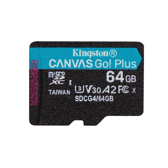 Κάρτα Μνήμης Kingston Canvas Go Plus microSDXC 64GB with Adapter (SDCG4/64GB)