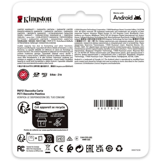 Κάρτα Μνήμης Kingston Canvas Go Plus microSDXC 64GB with Adapter (SDCG4/64GB)