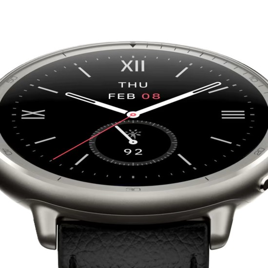 Amazfit Active 2 Stainless Steel 44mm Black Leather (W2433EU1N)