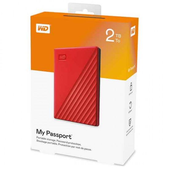 Western Digital My Passport 2019 2TB 2.5" Κόκκινο (WDBYVG0020BRD-WESN)