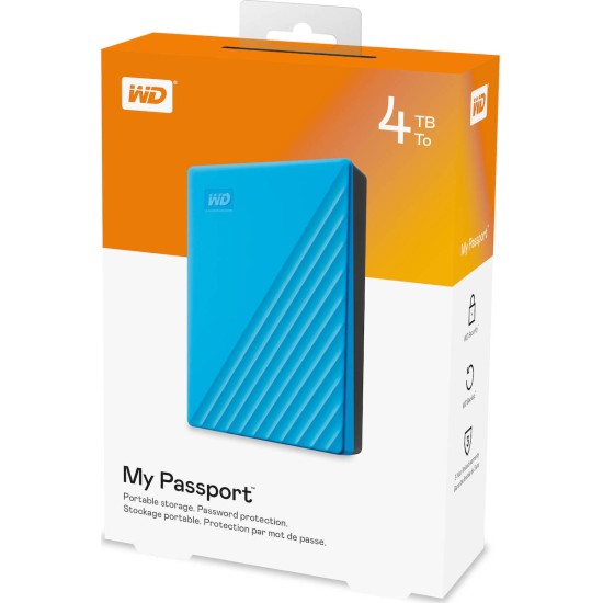 Εξωτερικός HDD Western Digital My Passport 2019 4TB Sky Blue (WDBPKJ0040BBL-WESN)